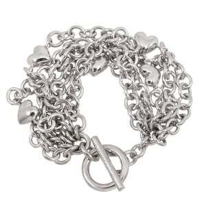 TIFFANY Silver Heart Charm Bracelet